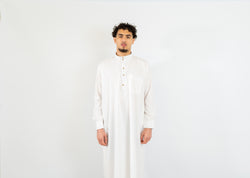 White Saudi Collar Thobe